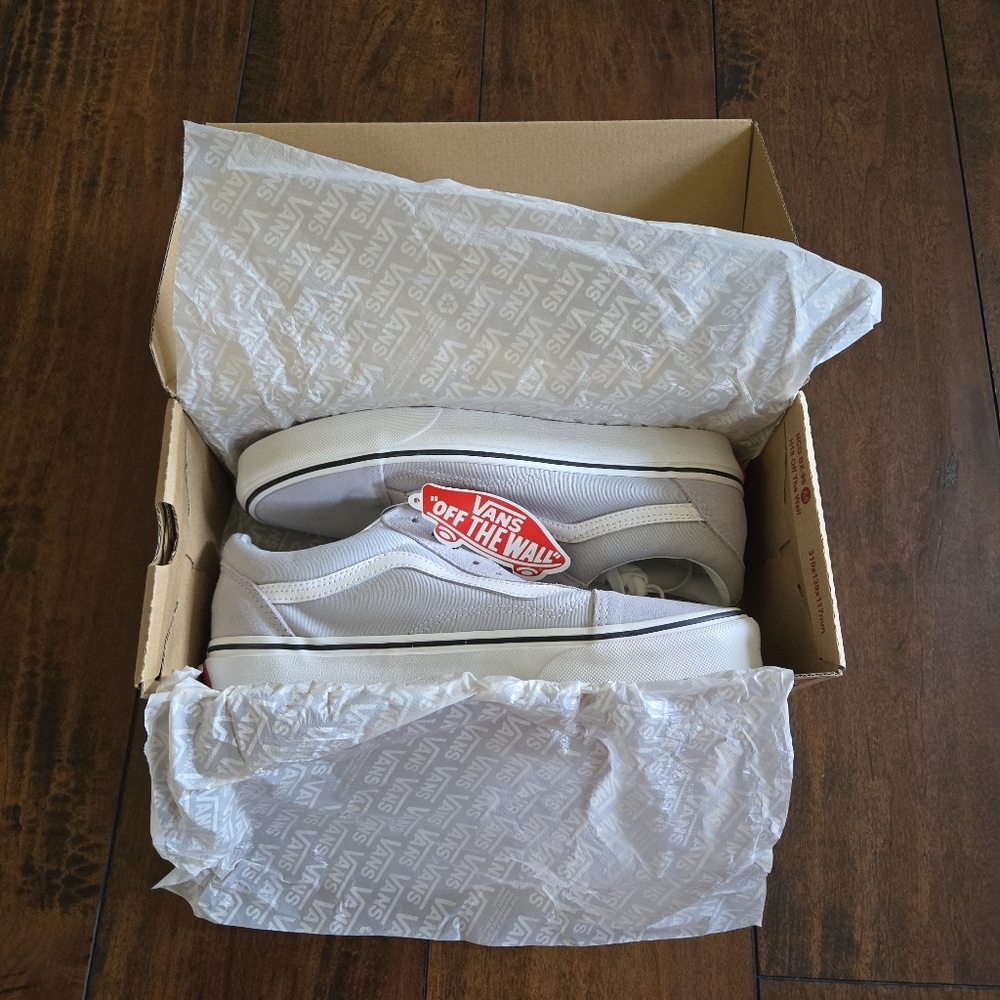 VANS Off The Wall Old Skool Gray Dawn/True White #VN0A38G1UKX, US Men 8 Wm 9.5 - Picture 10 of 12